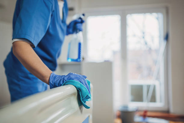 Cleaner maintaining a healthcare environment
